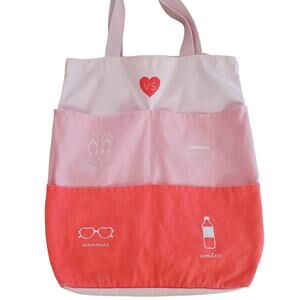 Victoria's Secret Pink Canvas Beach Tote Bag